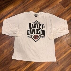 Harley Davidson long sleeve shirt in white and black